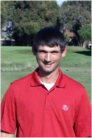 Chris Herzog, CSUEB golf player, at the golf course.